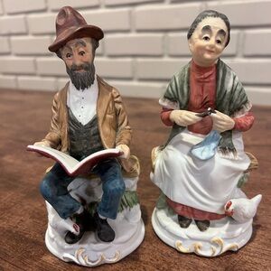 Vintage NAPCOWARE Old Man and Old Lady Figurines